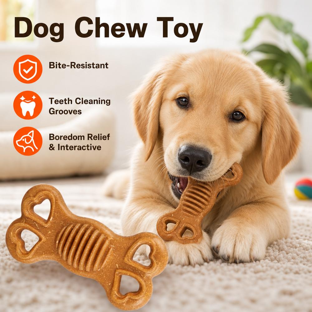 Teeth Cleaning Dog Chew Bone - Niezniszczalna zabawka dla psów w kształcie