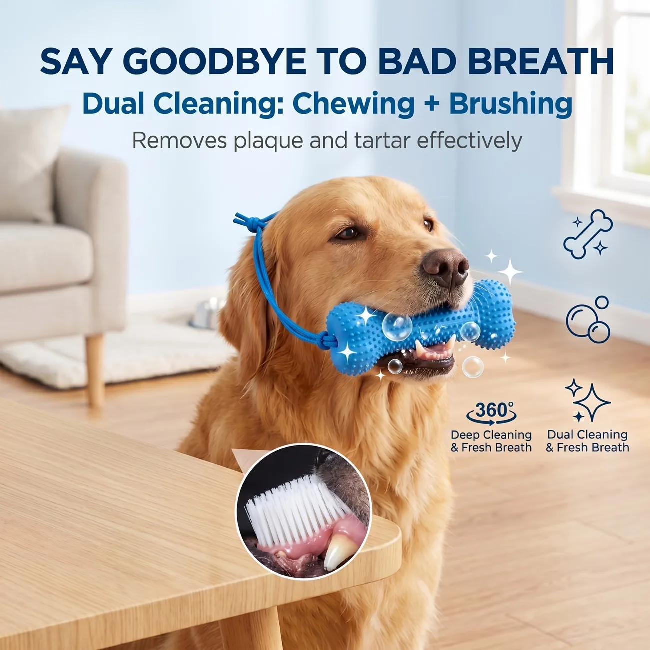 Wielorazowa gumowa zabawka do  – Teeth Cleaning Dog Chew Bone recenzja i cena